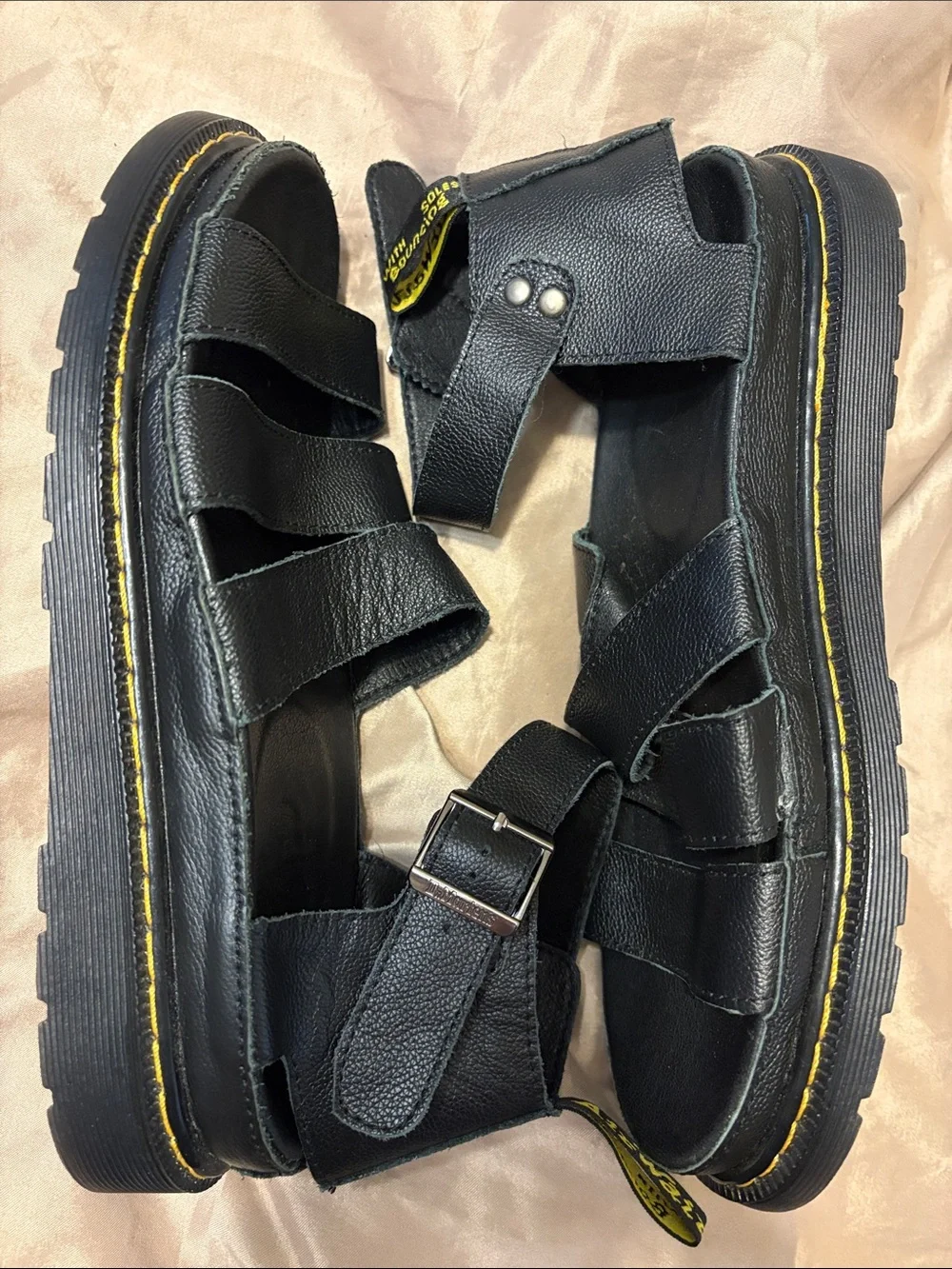 Dr. Martens Black Leather women’s or Men's Sandals US size 10 AS NEW condition